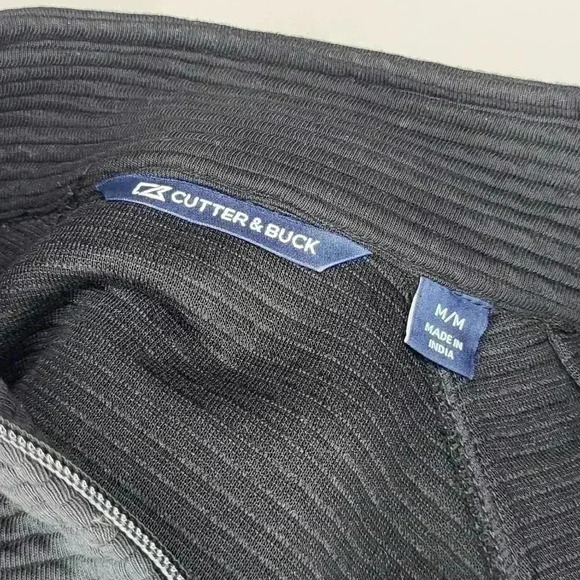 Cutter & Buck OSU Ohio State Men's Ribbed Quarter Zip Black Pullover Size Medium - Picture 8 of 9